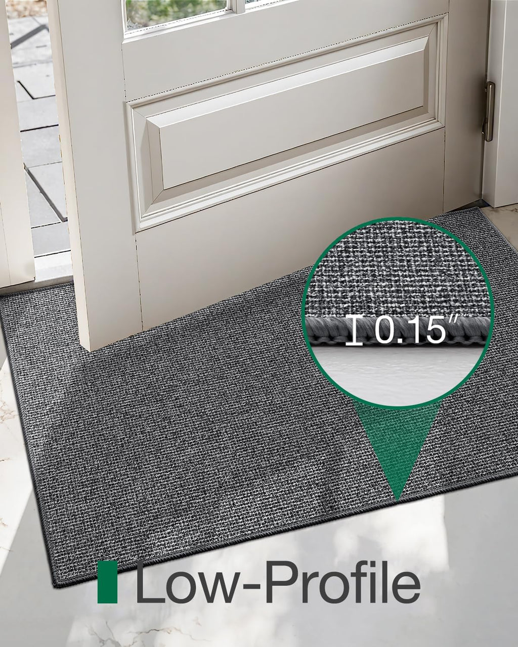 LUMI Indoor Door Mat 32"x48", Ultra Thin Low Profile Non-Slip Doormat for Home Entrance, Absorbent