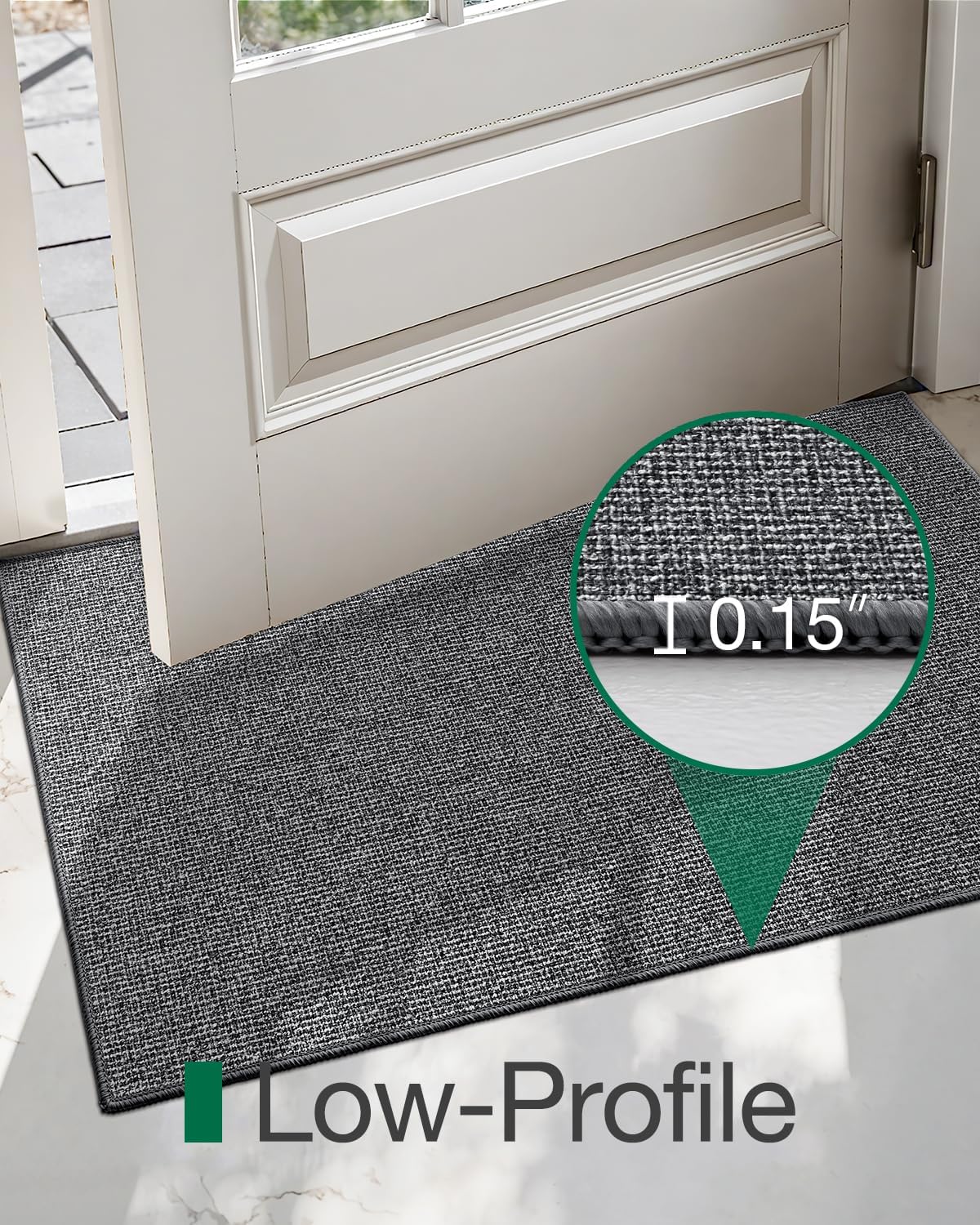 LUMI Indoor Door Mat 32"x48", Ultra Thin Low Profile Non-Slip Doormat for Home Entrance, Absorbent