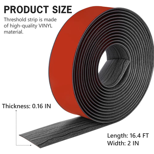 16.4Ft Floor Transition Strip Self Adhesive Vinyl Cover Floor Strip Flat Divider Transition Strip