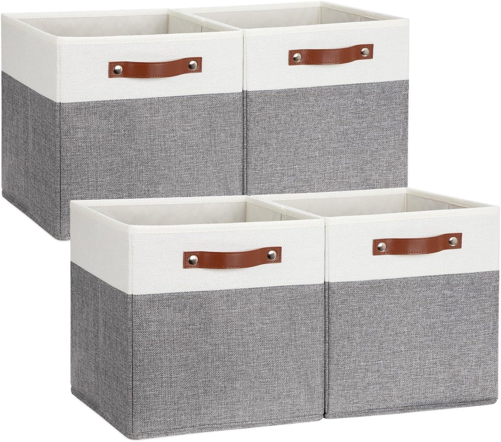 DULLEMELO Storage Cubes 12 inch, Collapsible Sturdy Cube Storage Bins With Handles for