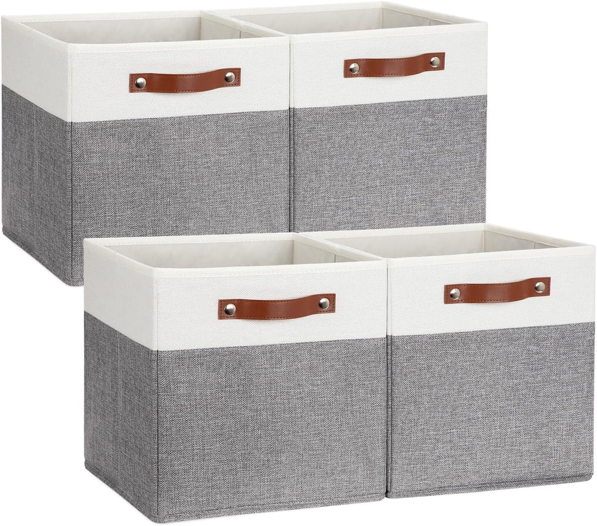 DULLEMELO Storage Cubes 12 inch, Collapsible Sturdy Cube Storage Bins With Handles for