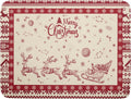 Christmas Moose Dish Drying Mat 18x24 for Winter Santa Claus Kitchen Counter Decor Absorbent