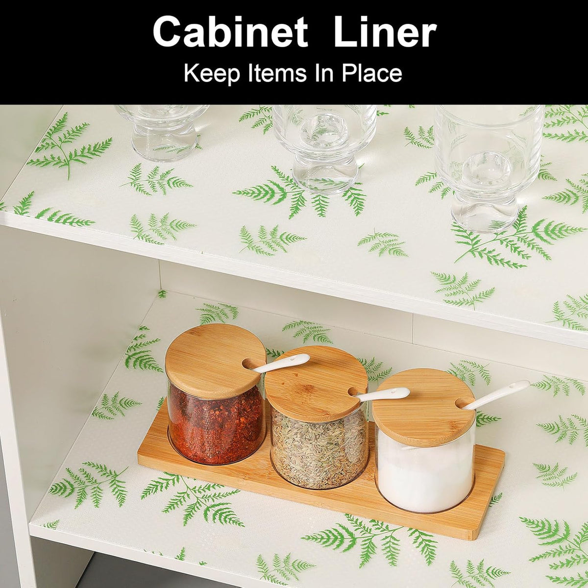 Cooyes Shelf Liners for Kitchen Cabinets Refrigerator Liners Waterproof & Oil-Proof Kitchen