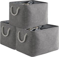 TheWarmHome Storage Basket for Organizing - 16x12x12 inch 3 Pack Fabric Storage Cubes, Cube Storage