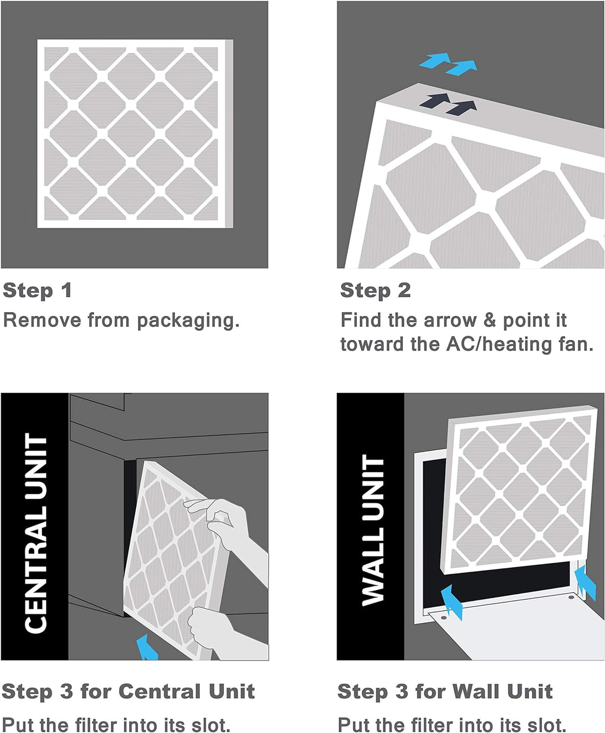 Aerostar Air Filters 16x28x1 MERV 8,Healthier Air For Your Home, 16" x 28" x 3/4", Box of 6