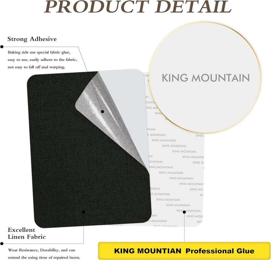 KING MOUNTAIN Fine Linen Repair Patches, Self-Adhesive Fabric, 8X11 Inch 2 PCS, Multi Color, for