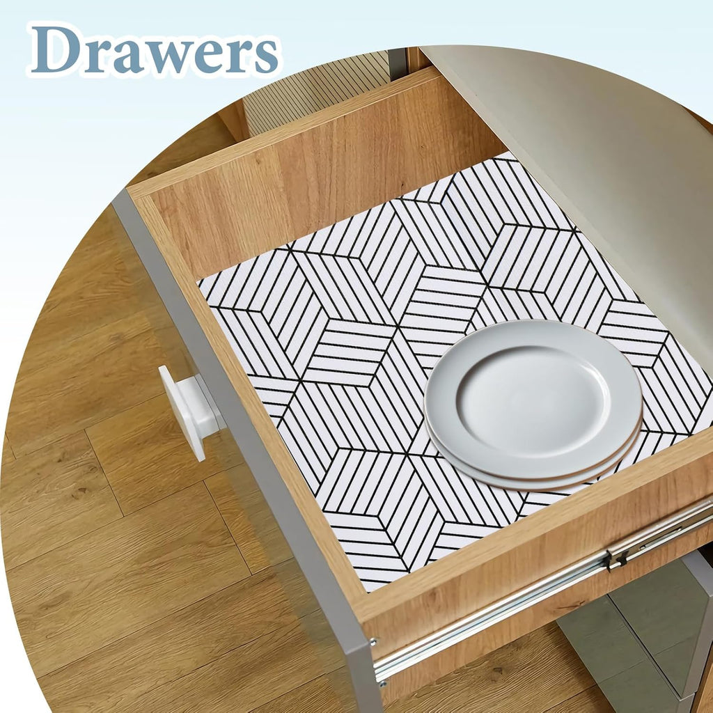 Shelf Liners for Kitchen Cabinets Non Adhesive Shelf Liner Paper Non-Slip Thickened Drawer Liner