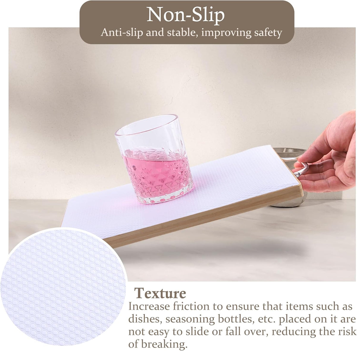 Cabinet Shelf Liner 11 Inch Wide X 20 Ft Non-Slip Kitchen Drawer Liners Waterproof & Oil-Proof