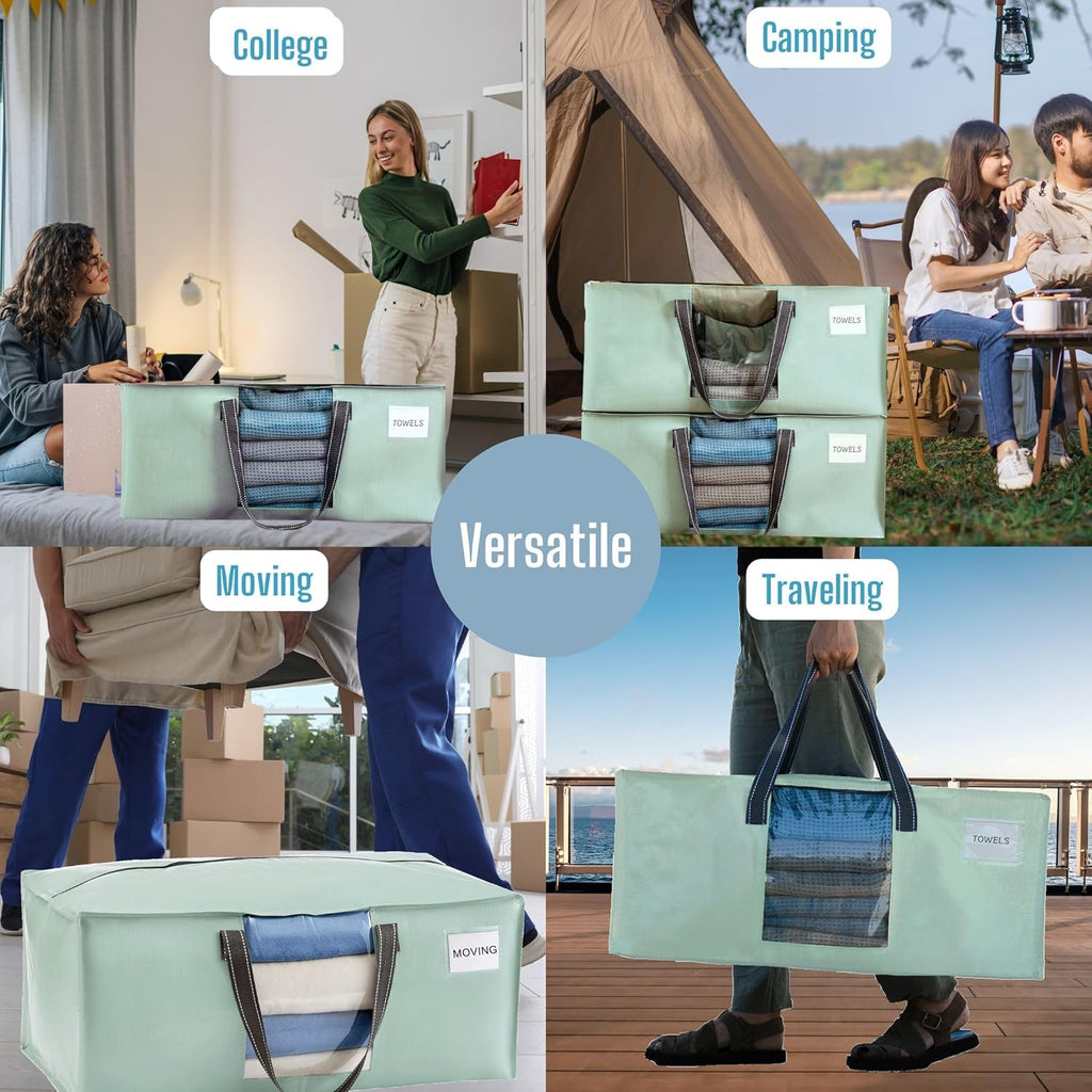 VENO 6 Pack Moving Bags for College, Heavy-Duty Storage Totes, Moving Boxes and Wardrobe Packing