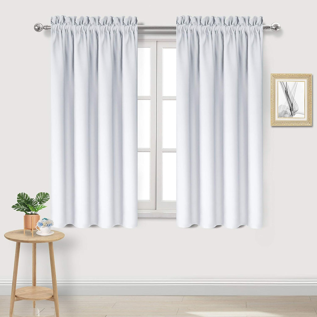 DWCN Greyish White Blackout Curtains for Bedroom – Rod Pocket Thermal Insulated Energy Saving