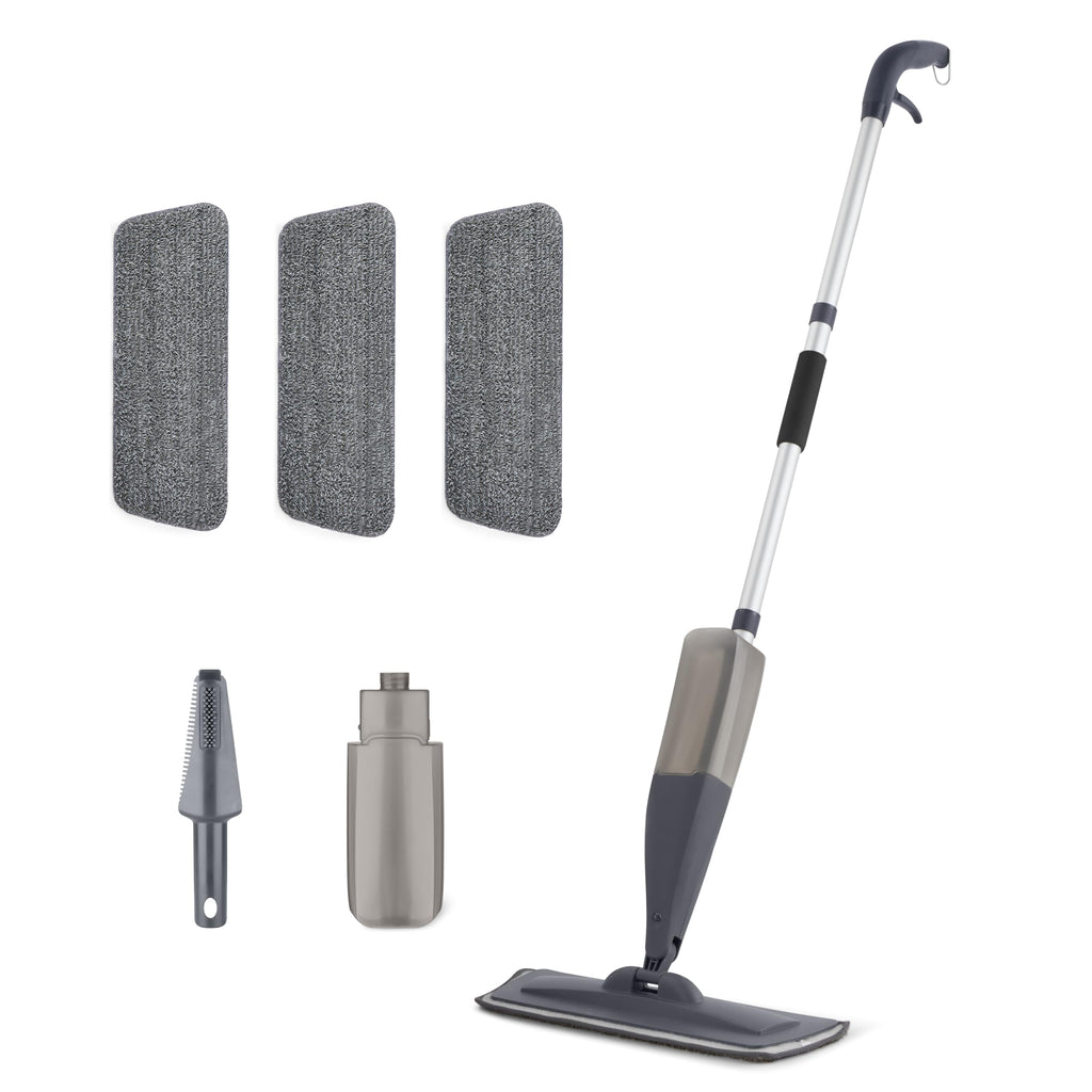 Amazon Basics Dry and Wet Floor Spray Mop, 360-Degree Swivel Spray Mop for Hardwood, Tile