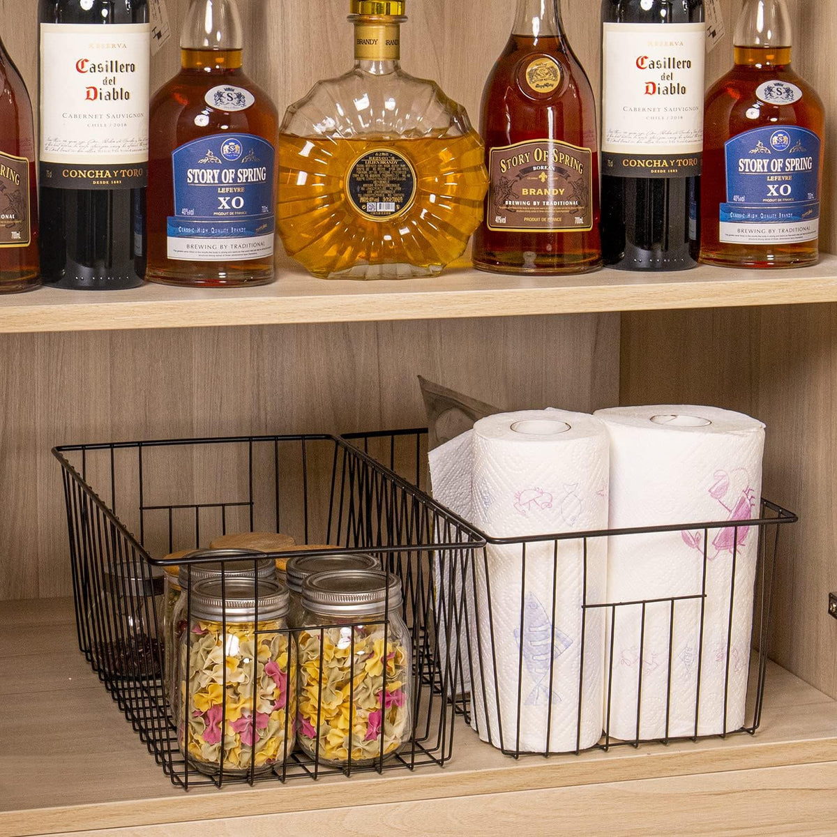 16inch Freezer Wire Storage Organizer Baskets for Upright Freezer 16, 17, 21 cu.ft, with Built-in