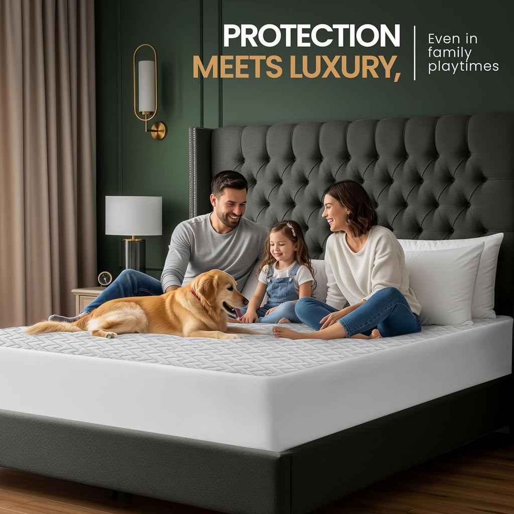 Utopia Bedding Waterproof Mattress Protector Queen Size, Premium 3D Air Soft Fabric Mattress Cover