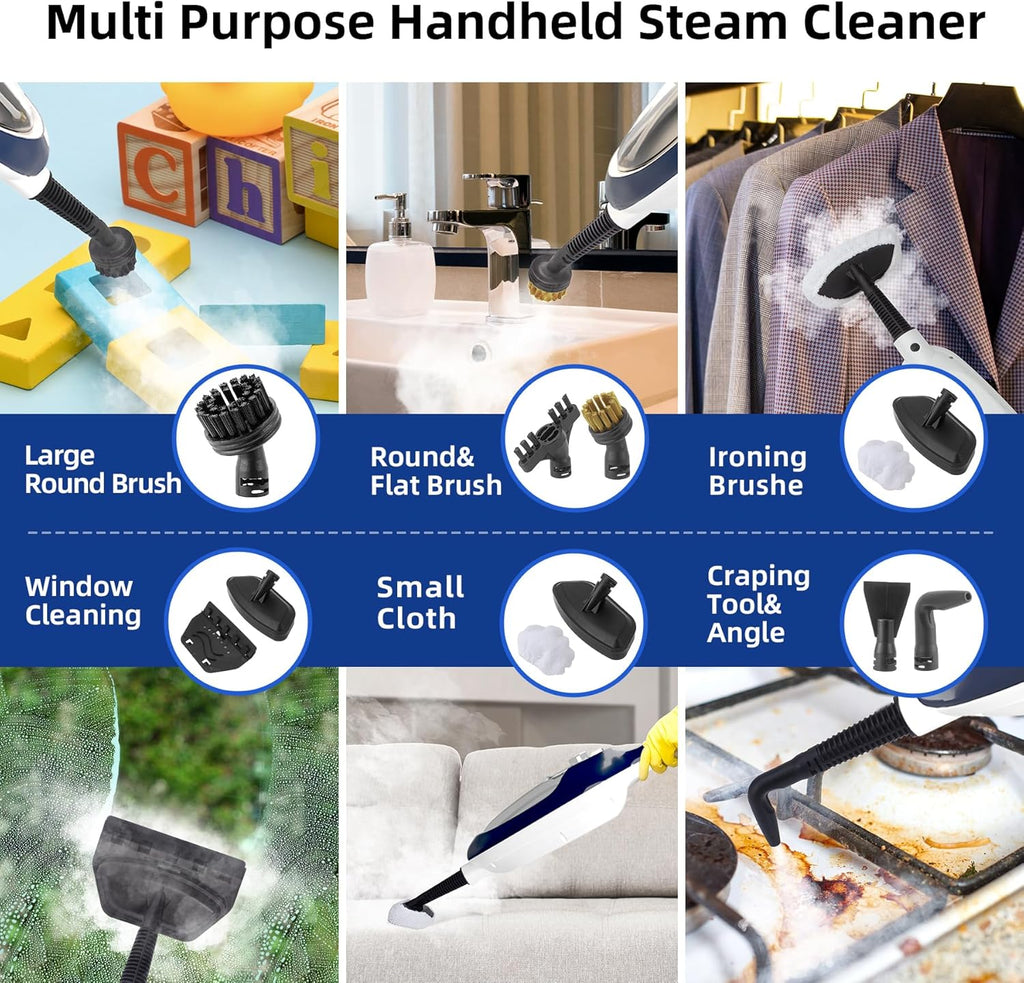 Steam Mop - 10-in-1 Floor Steamer Detachable MultiPurpose Handheld Steam Cleaner for