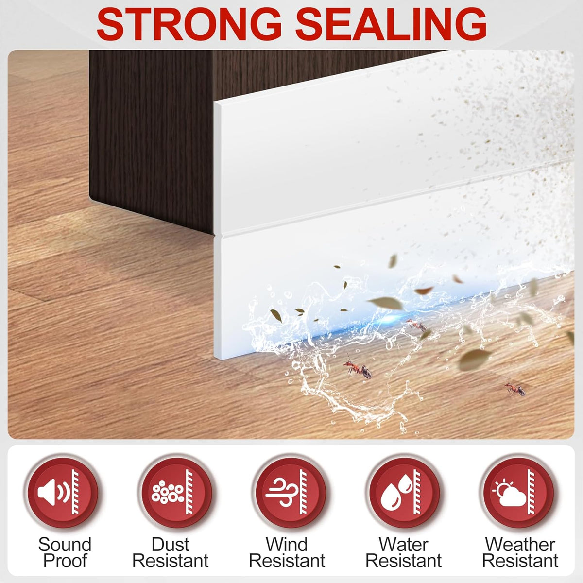 MYFAMIREA Door Weather Stripping 2IN (W) x 10FT (L) Door Draft Stopper Seal Tape Silicone Seal