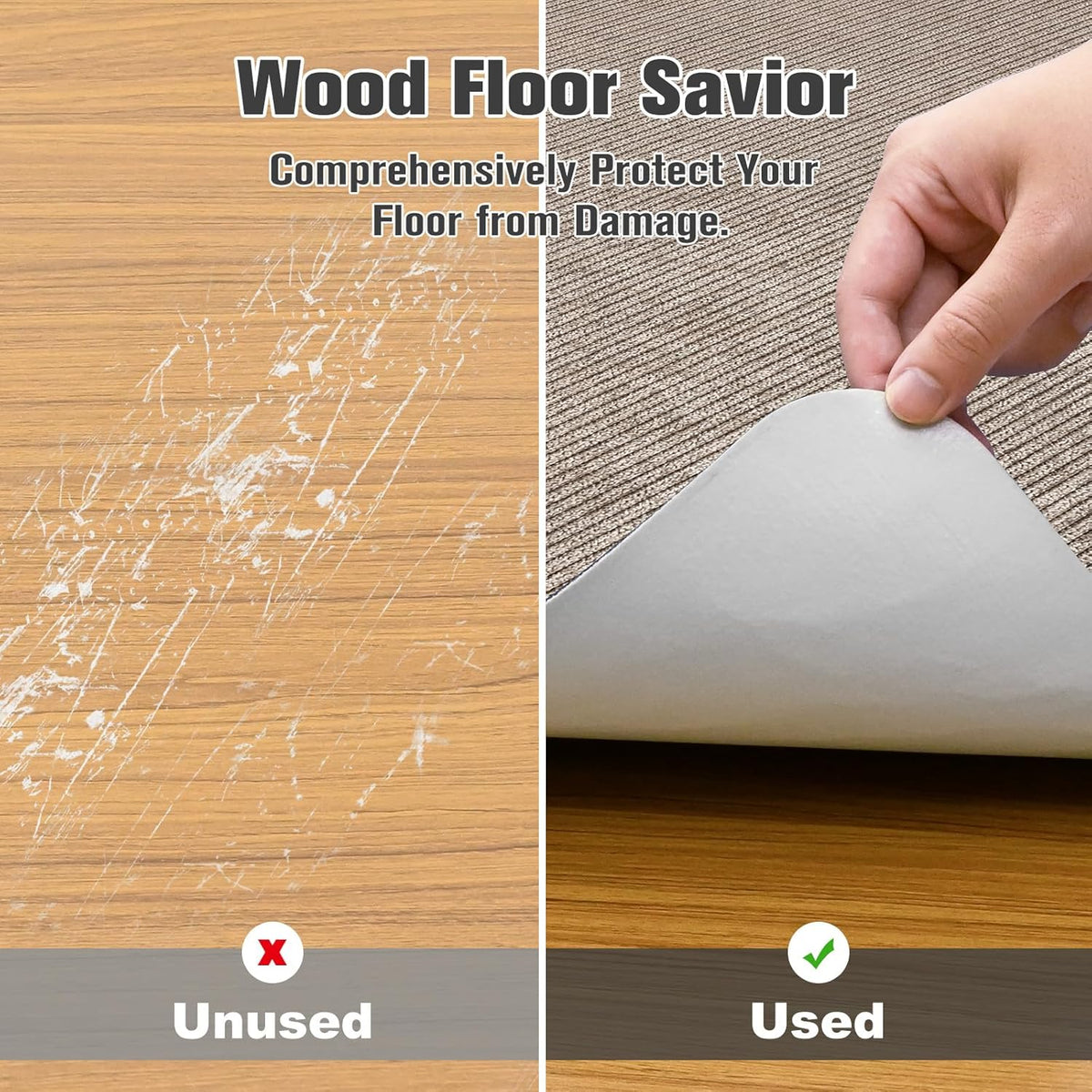 Placoot Desk Chair Mat for Hardwood Floor Corduroy Surface 1/6" Thick 55"x35" Office Chair Mat for
