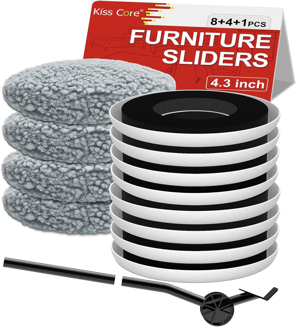 New Upgrade Furniture Sliders, Multi-Surface 3-in-1 Furniture Movers Sliders, Round Moving Pads