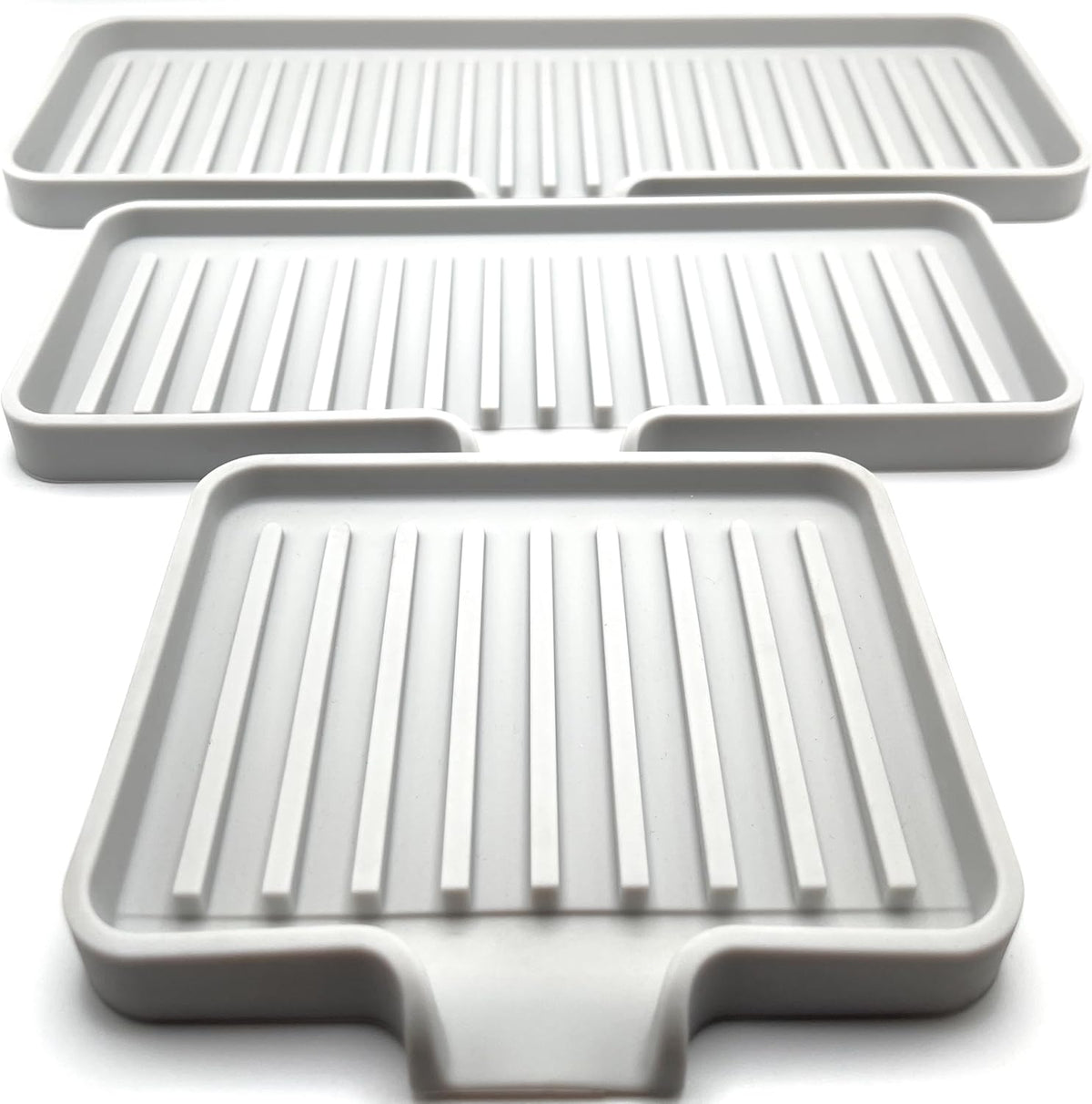 Happitasa Silicone Soap Dish Tray and Sponge Holder with Drain Chute | Bathroom and Kitchen Sink