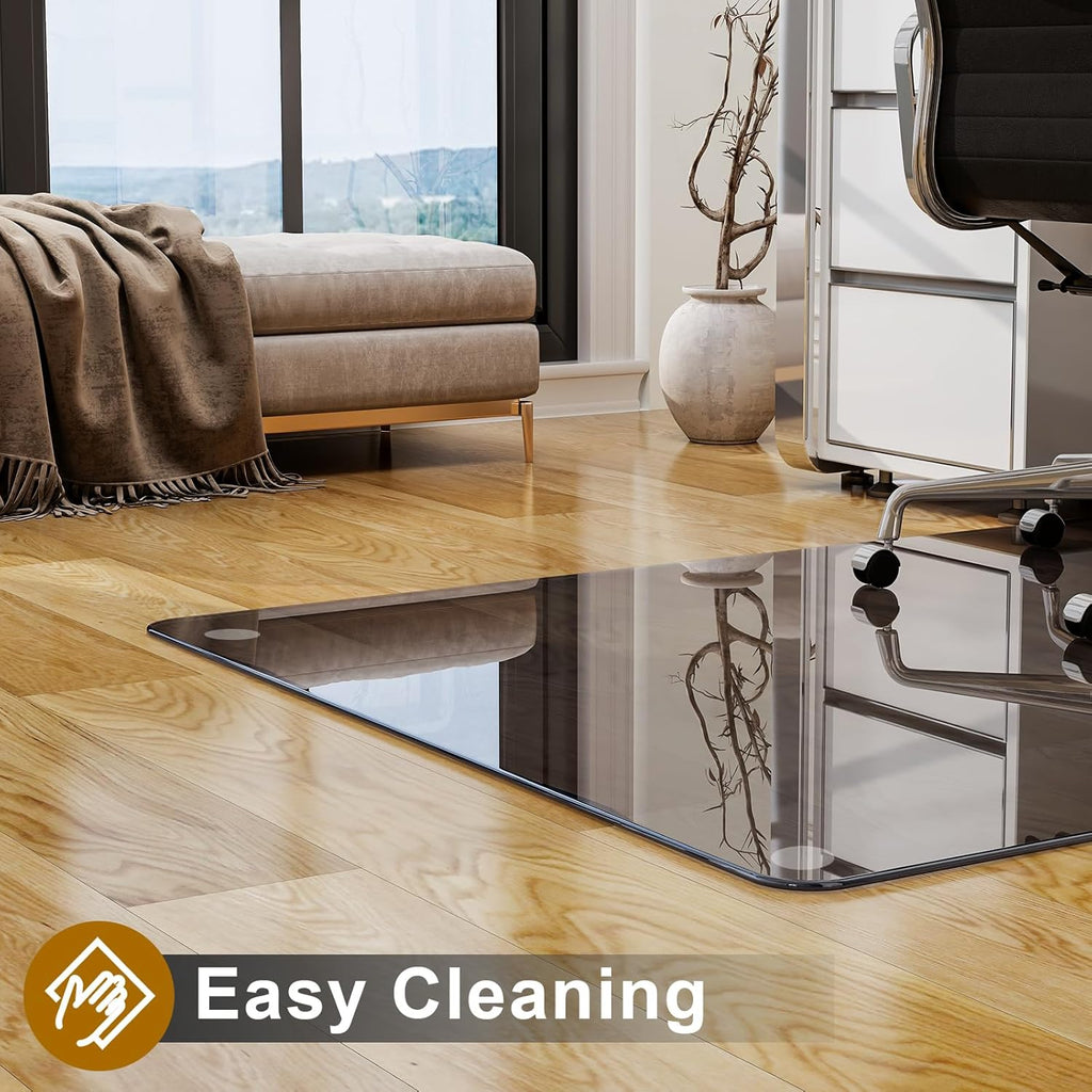 GLSLAND 46" × 55" [Tempered Glass] Chair Mat – Durable Office Chair Mat on Carpet with 0.2"