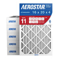 Aerostar 16x20x4 MERV 11 - 6 Count - Pleated HVAC, Furnace & Air Conditioner Filters - Removes