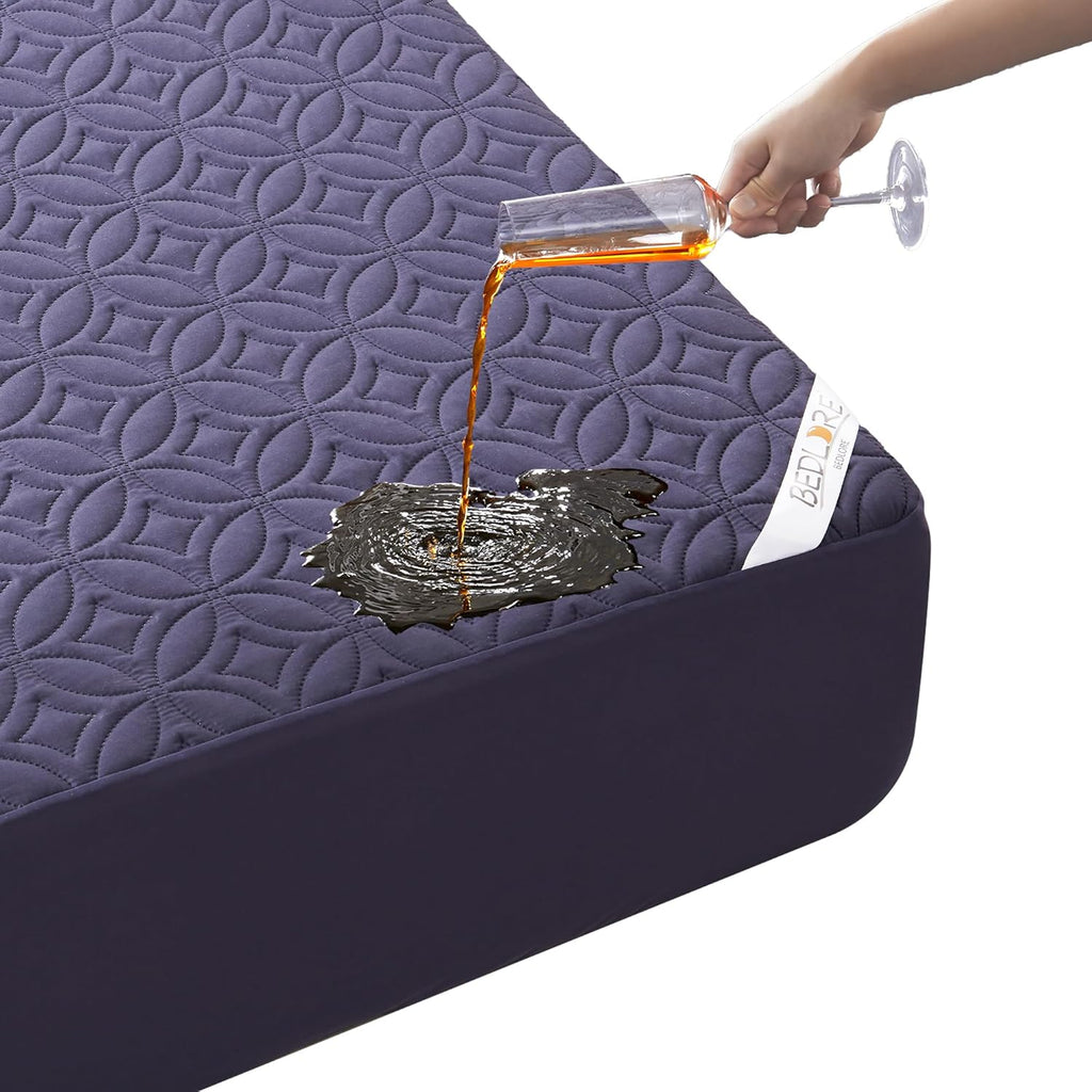 BEDLORE Waterproof Mattress Protector, Queen Size Mattress Pad with Deep Pocket 6"-18" Depth, Soft