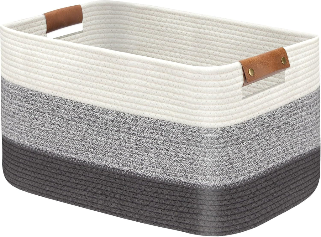 Large Collapsible Laundry Basket, Clothes Hamper for Blanket, Toy, Towels, Woven Baskets for