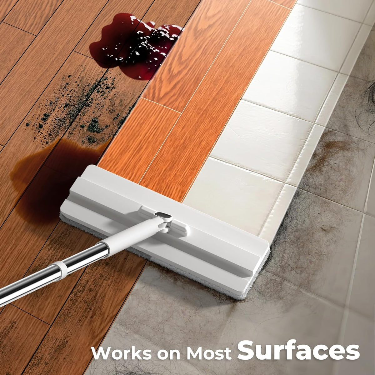 Mop and Bucket Set, Flat Microfiber Mops for Floor Cleaning, Wall Cleaner Mop and Bucket System