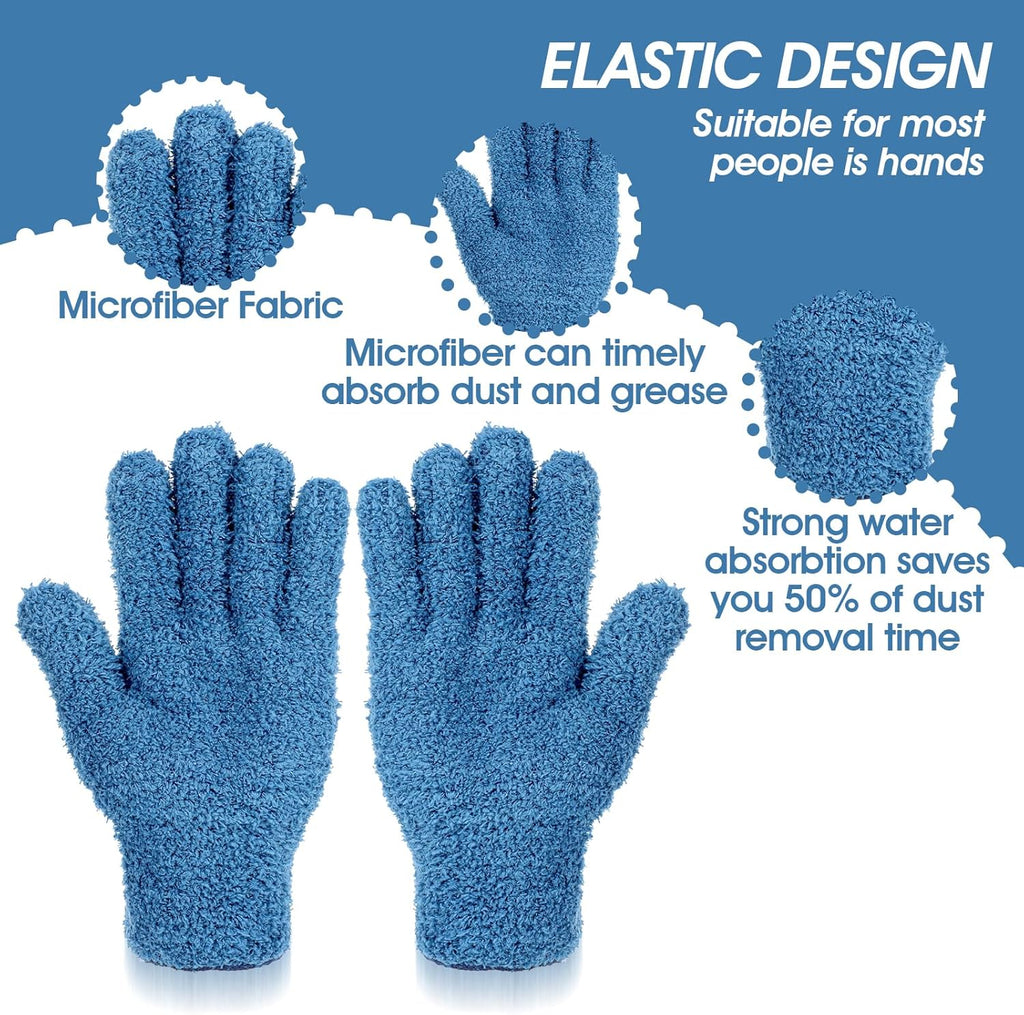 Plant Dusting Gloves, Microfiber Dusters for Cleaning Kitchen Indoor Mitt for House Use Desk Window