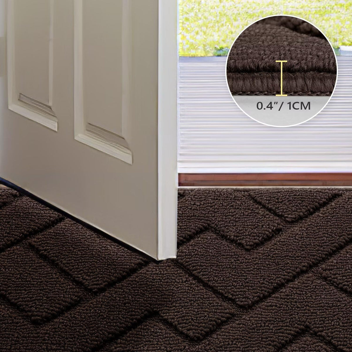 hicorfe Indoor Door Mat,Non Slip Door Mats,32"x48" Front Back Door Mat Rubber Backing,Absorbent