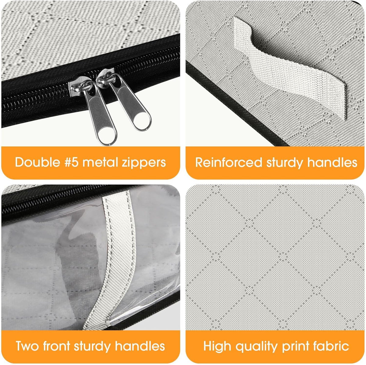 StorageRight Under Bed Storage Bins, 6-Pack 40L Foldable Fabric Storage Bags with Transparent