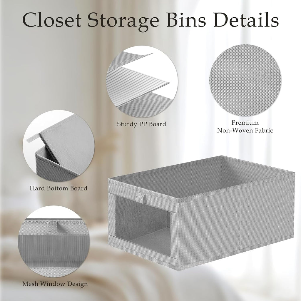 Criusia 4 Pack Linen Closet Organizers and Storage, Closet organizer Large Linen Closet Baskets for
