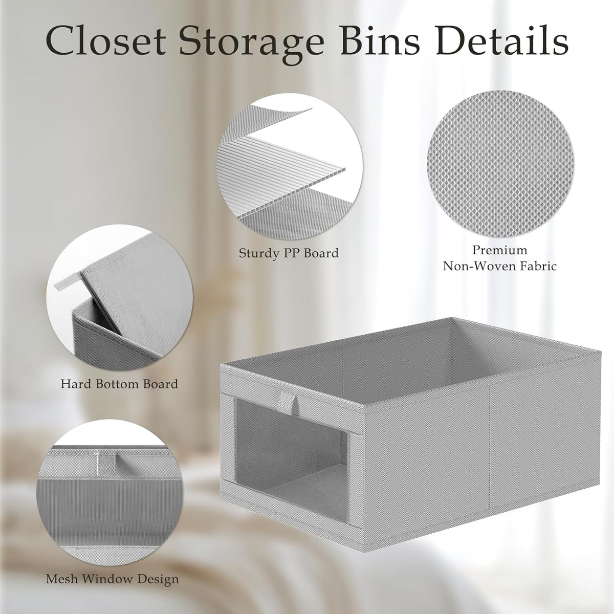 Criusia 4 Pack Linen Closet Organizers and Storage, Closet organizer Large Linen Closet Baskets for