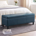 HUIMO Faux Leather Storage Ottoman Bench 50.3 Inch Extra Long PU Upholstered Bedroom Bench with