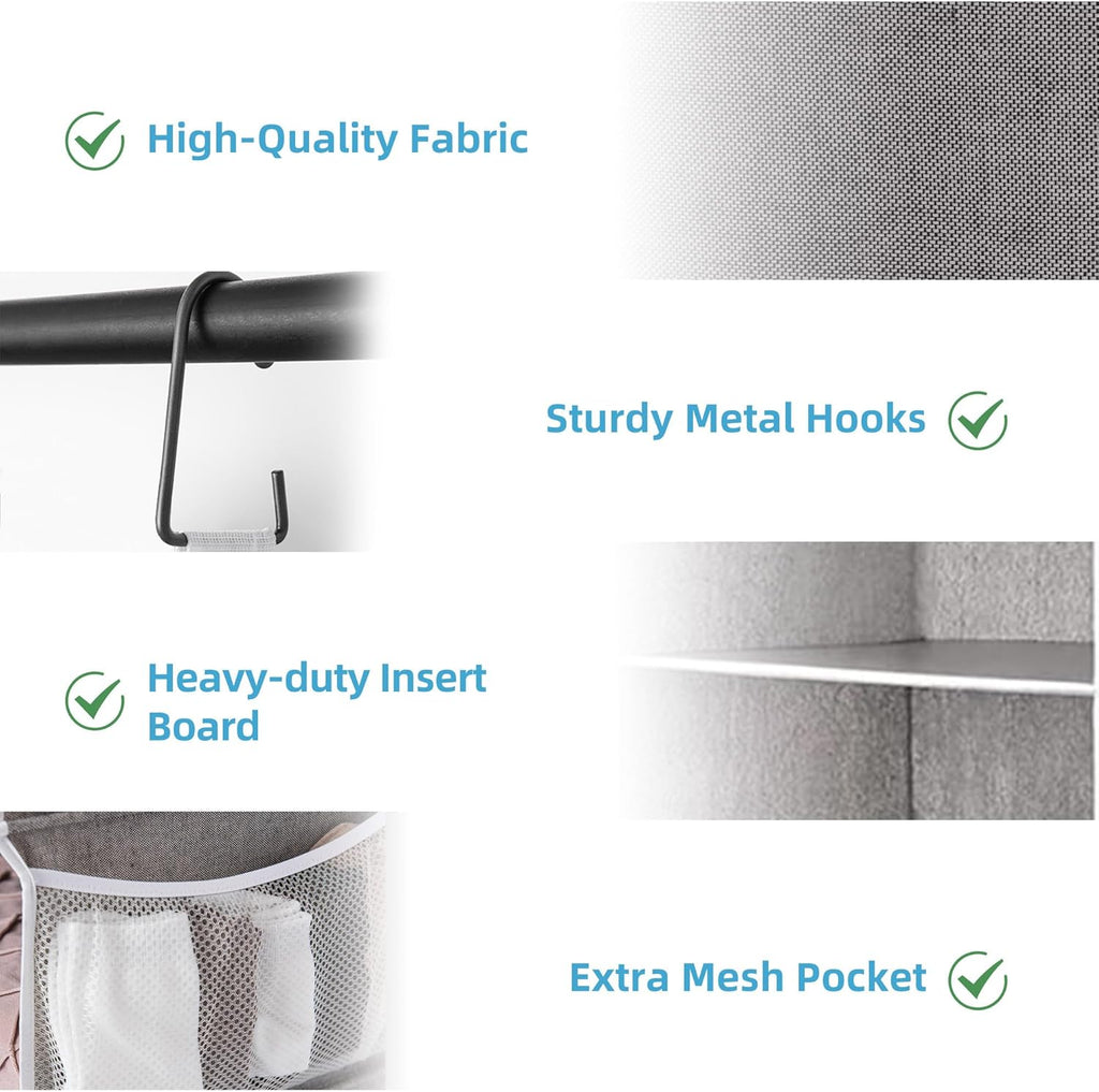 StorageWorks 6-Shelf Jumbo Closet Organizers, Two 3-Shelf Separable Hanging Shelves for Closet, 13"