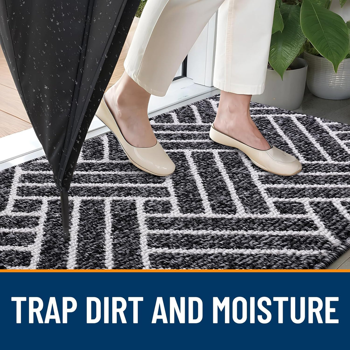 OLANLY Indoor Door Mat, 32x20 Inch, Dirt Resistant and Absorbent, Non-Slip Rubber Backing Floor