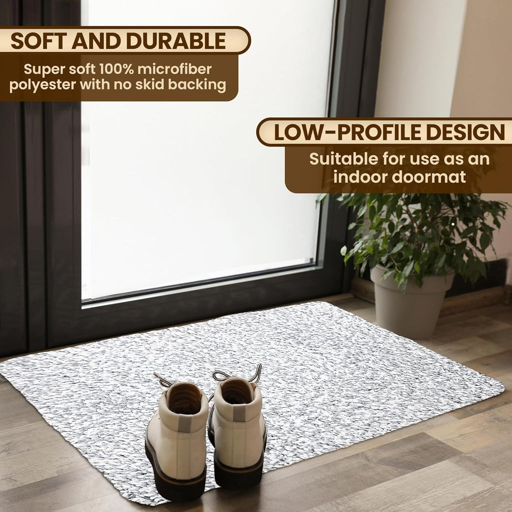 Premium Microfiber Indoor Door Mat – 24"x36" Washable Entry Mat, Non-Slip, Waterproof Backing