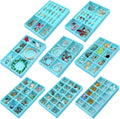 8 Pcs Velvet Jewelry Tray Stackable Jewelry Drawers Organizer Trays Rings Earrings Bracelet