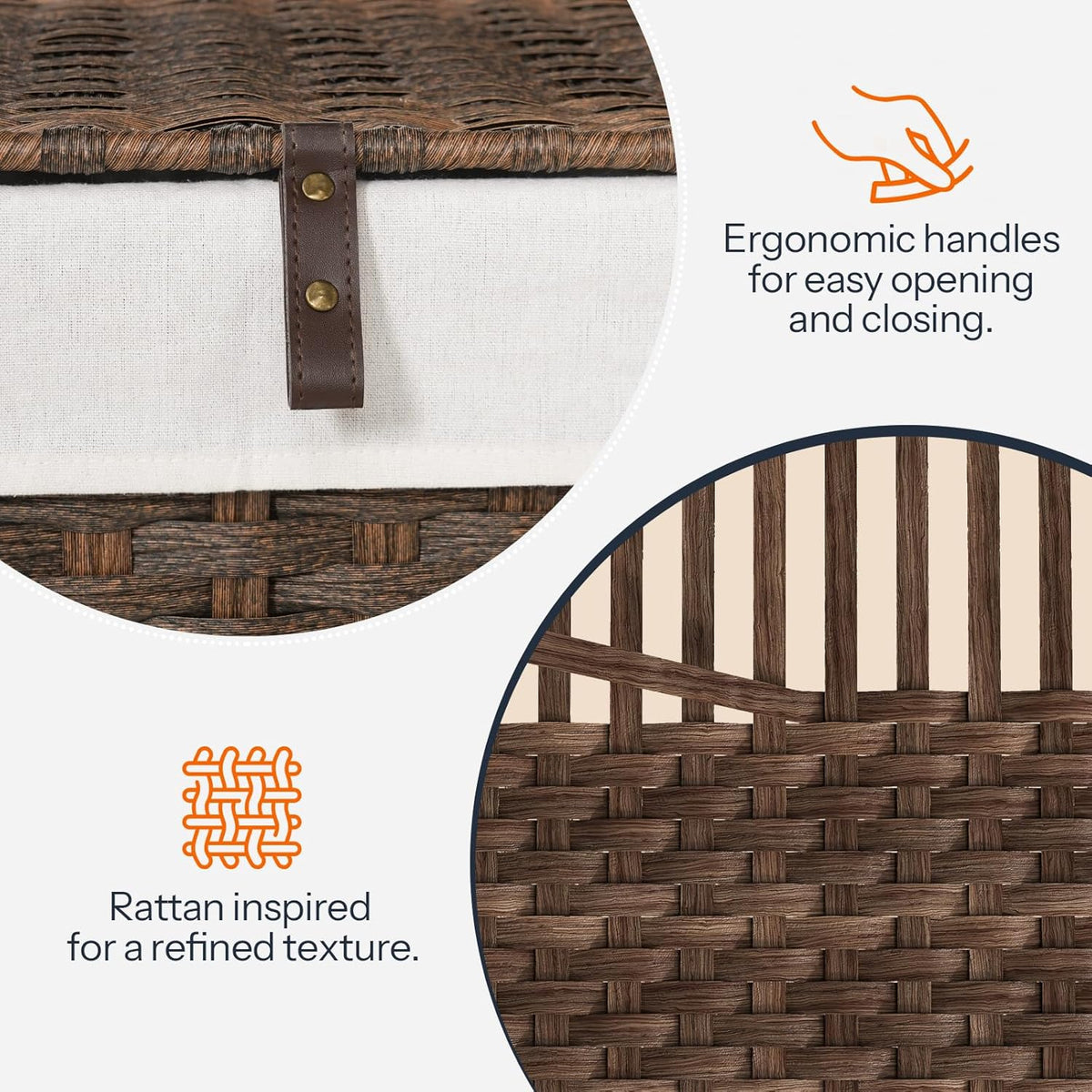 HOOBRO Storage Basket with Lid, 17.2 Gallon (65L) Wicker Basket, Handwoven Blanket Storage Basket