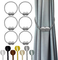 Hion Magnetic Curtain Tiebacks Grey 6 Pack, Curtain Tiebacks Buckles Holdbacks Holders Hooks Clip