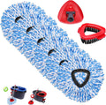 Mop Replacement Heads 6 Pcs & 1 Scrub Brush & 1 Base Combo,Spin Mop Replacement Head for Ocedar