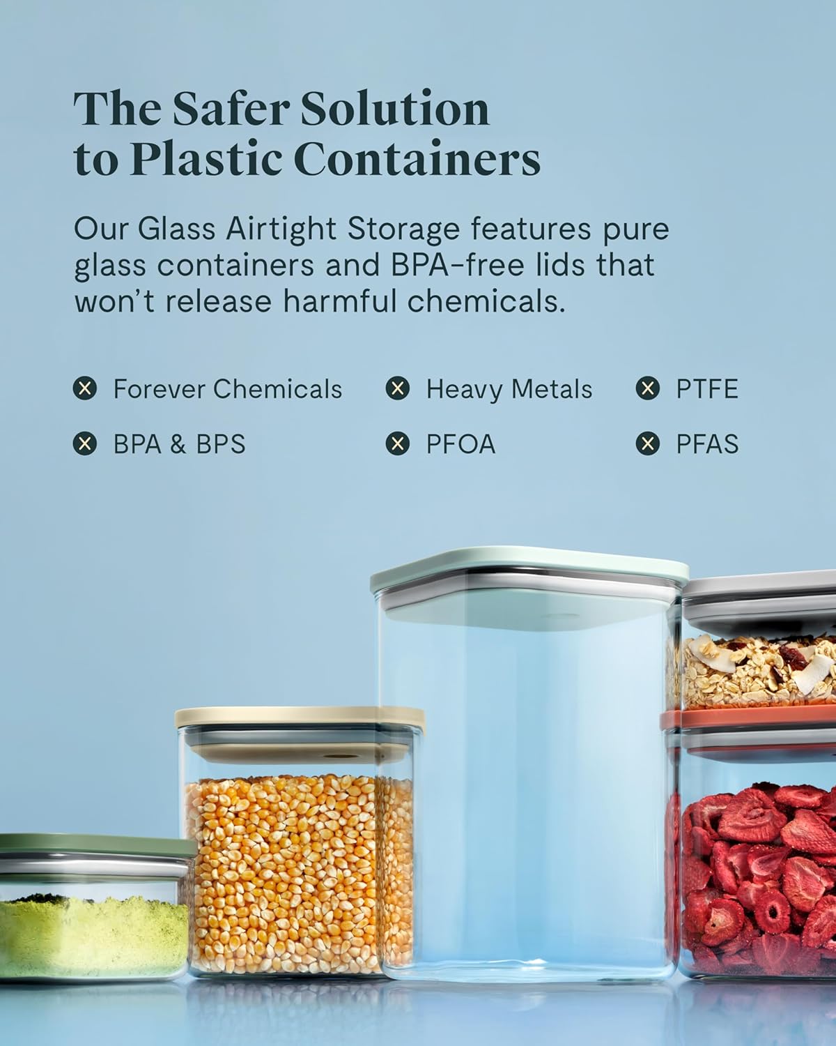 Caraway 2.5qt Glass Airtight Food Storage Container with Lid – Non-Toxic, BPA-Free Kitchen Storage