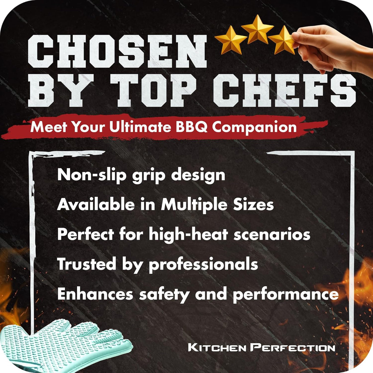 KITCHEN PERFECTION S Silicone Smoker Oven Gloves -Extreme Heat Resistant BBQ Gloves -Handle Hot