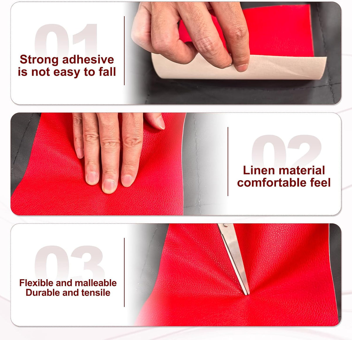 PATIKIL Leather Patches Tape for Furniture, 3.2 x 61 Inch Self Adhesive Vinyl Leather Repair Kit