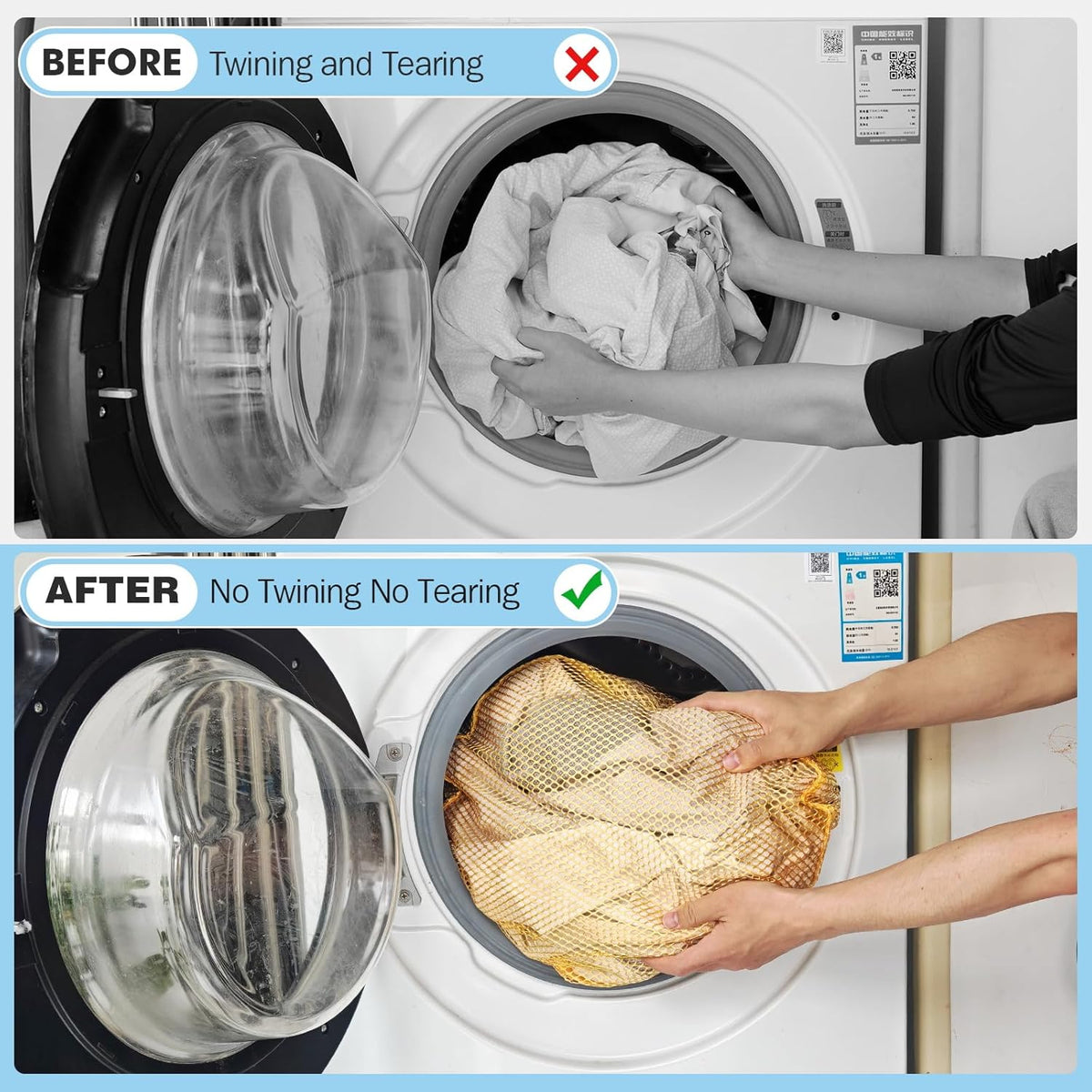 4Pcs Mesh Laundry Bags Washing Machine Mesh Wash Bags for Clothes,Underwear,Lingerie, Bed Linen