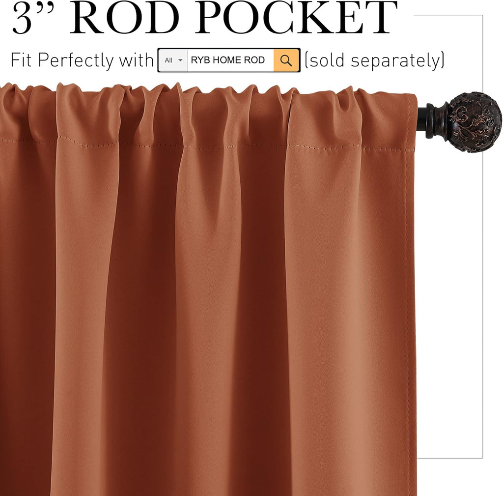 RYB HOME RV Camper Door Window Curtains -Blackout Privacy Curtains & Drapes for Bathroom Bedroom