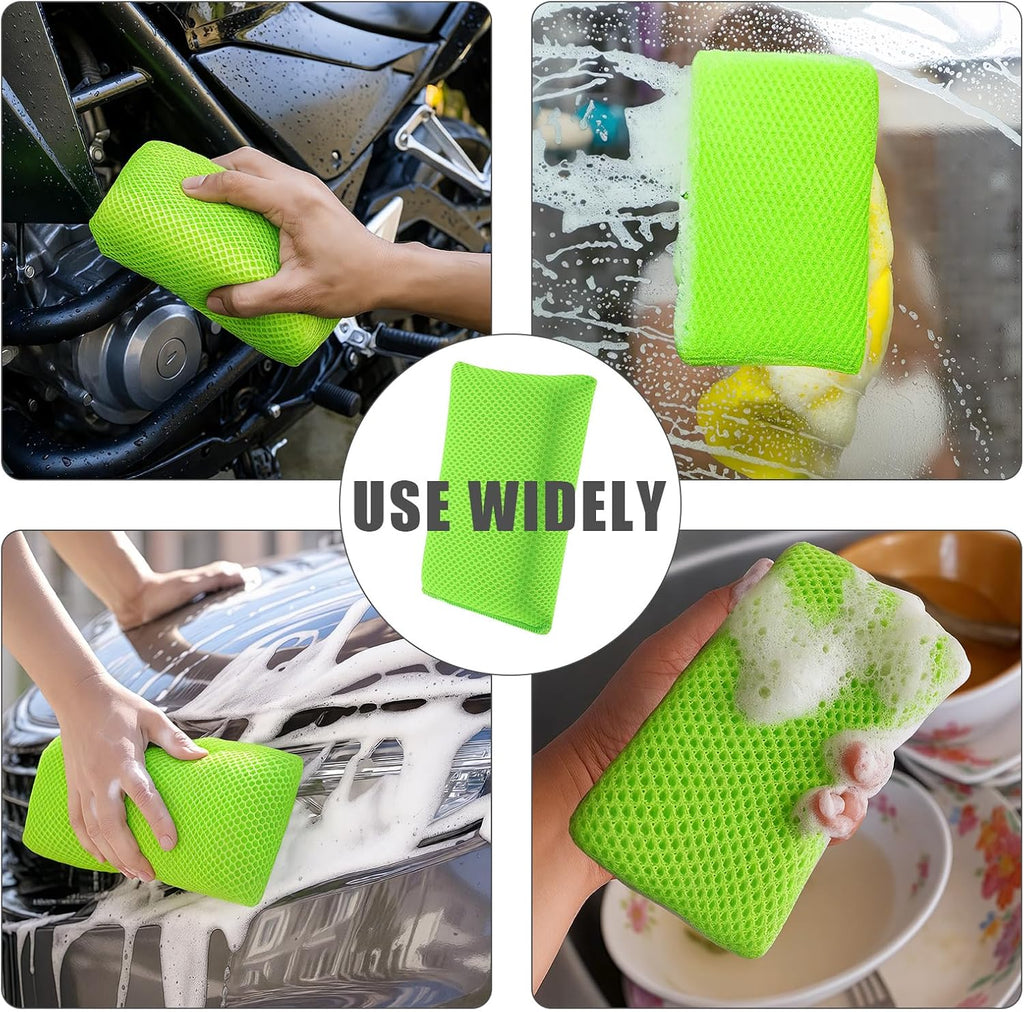4 PCS Bug Scrubber Sponge Car, Bug Remover Wash Sponge，Car Cleaning Sponge for Bugs, Tar, Grime