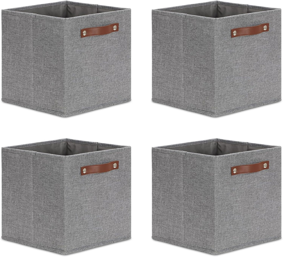 DULLEMELO 11x11 Cube Collapsible Fabric Storage Bins for Shelf Organizing, Toy Square Bins, Kids