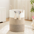 Laundry Basket,Woven Cotton Rope Laundry Hamper,100L for Decorative Storage of Dirty Clothes,Toys