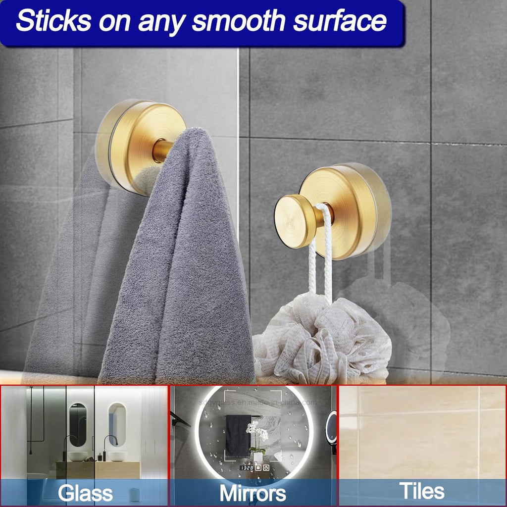 Suction Cup Hooks for Shower, Removable Towel Hooks for Bathroom Window Glass Door Wall, Bath Robe