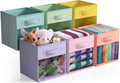 Sorbus 11 Inch Storage Bins with Clear Window - 6 Foldable Baskets for Organizing Clothes, Toys